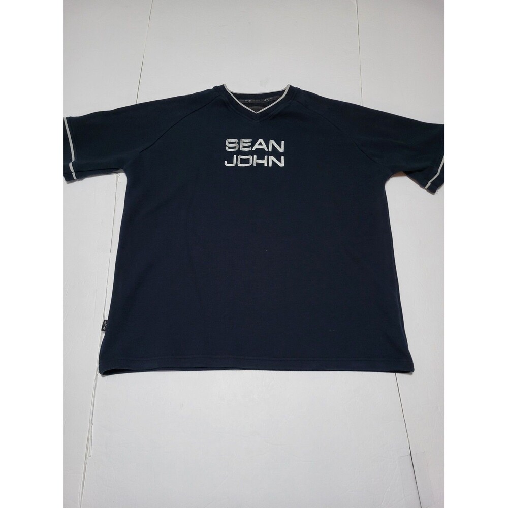 (#L6) VTG Y2K Sean John Shirt Men’s Size L Short Sleeve Black